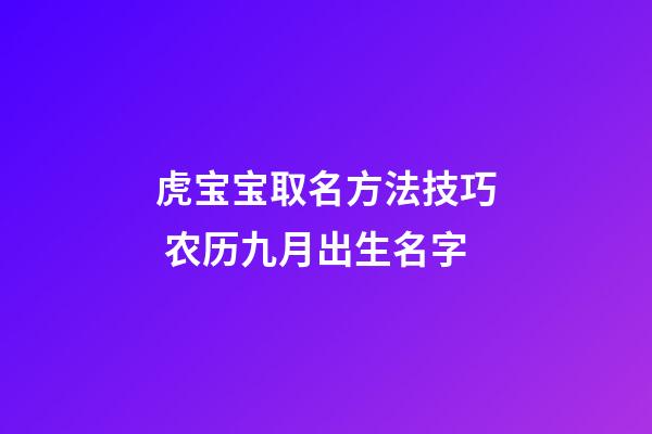 虎宝宝取名方法技巧 农历九月出生名字